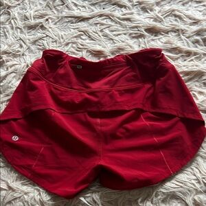 lululemon Red Speed Ups Shorts